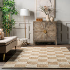 Cassia Classic Checkered Rug | Ivory