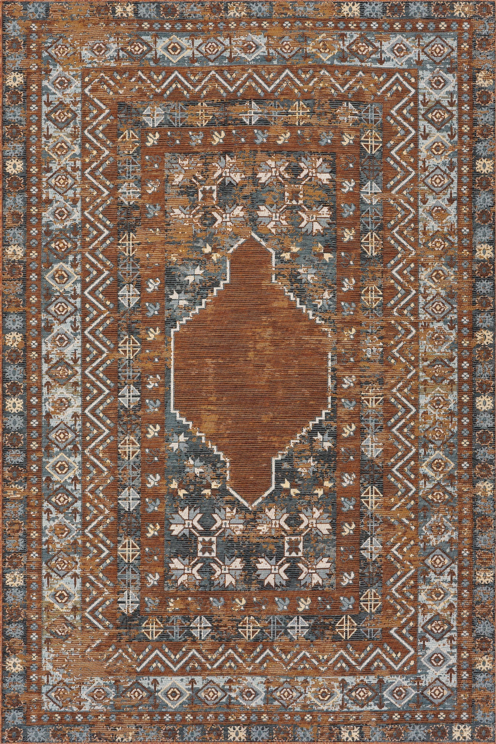 Liamara Traditional Medallion Indoor/Outdoor Rug | Brown