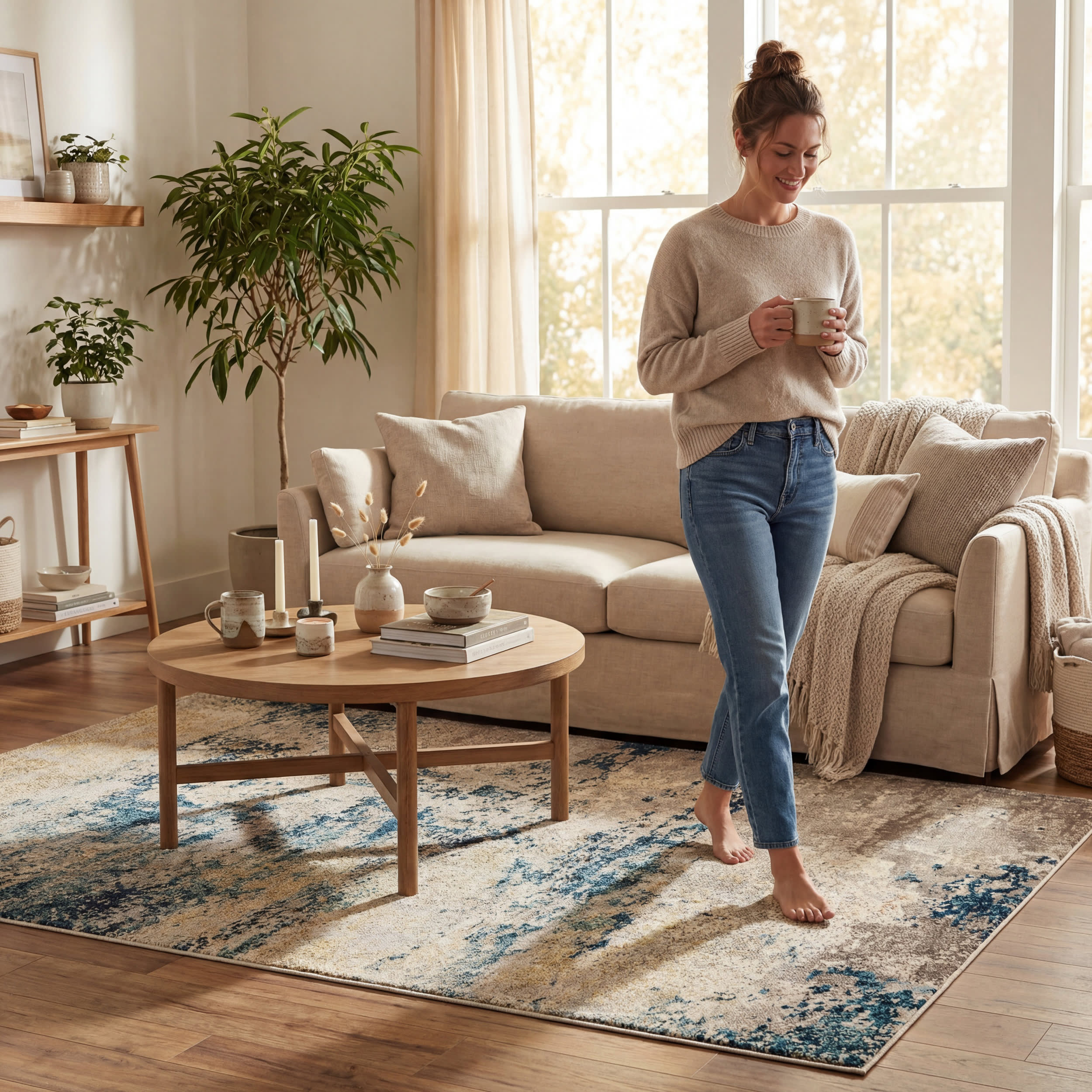 Abstract Nebula Rug | Blue