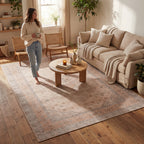 Kanna Oriental and Persian Washable Rug | Peach