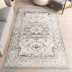 Alivia Medallion Reversible Indoor/Outdoor Rug | Cream & Charcoal