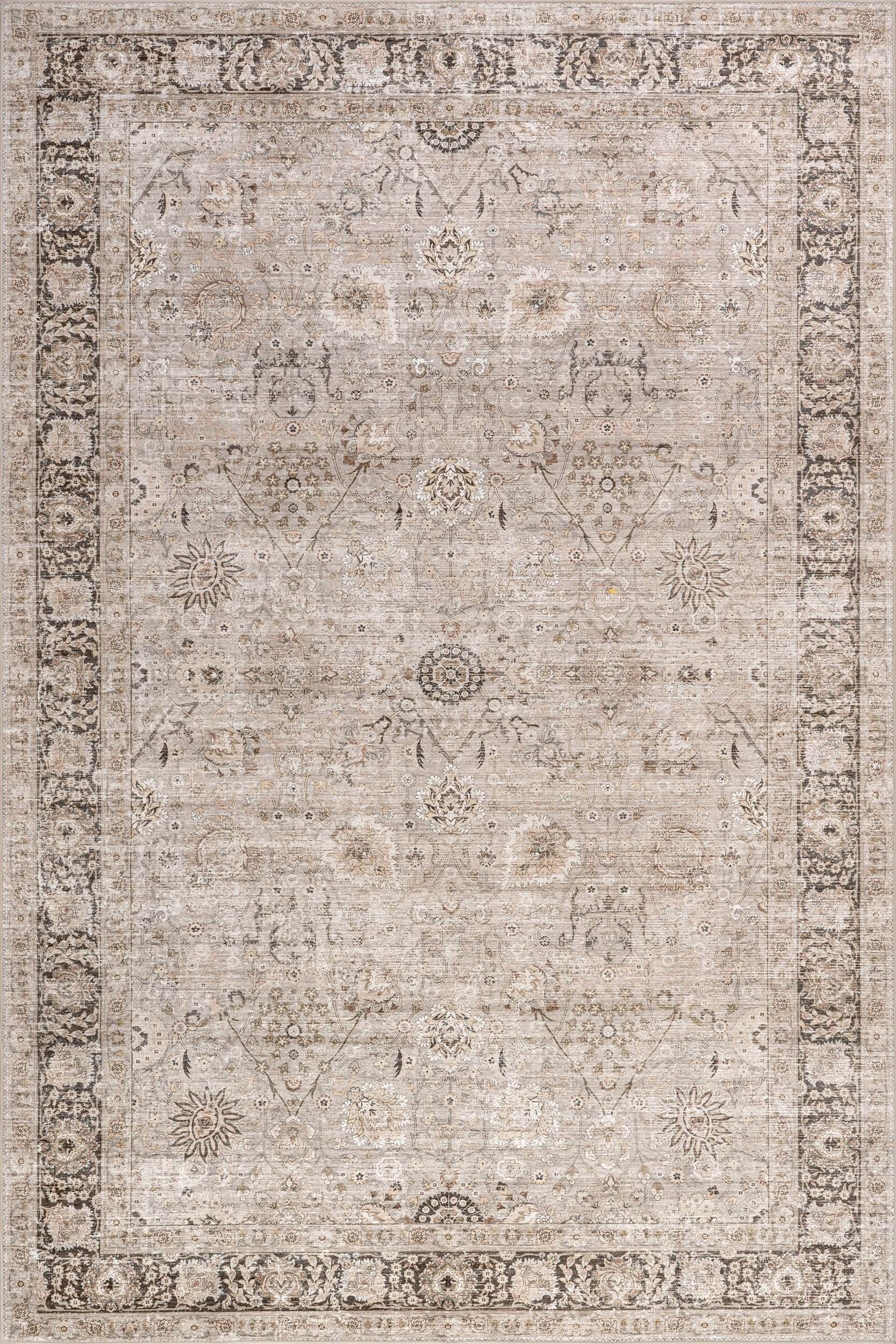 Bayberry Spill Proof Vintage Washable Rug | Sand Main image