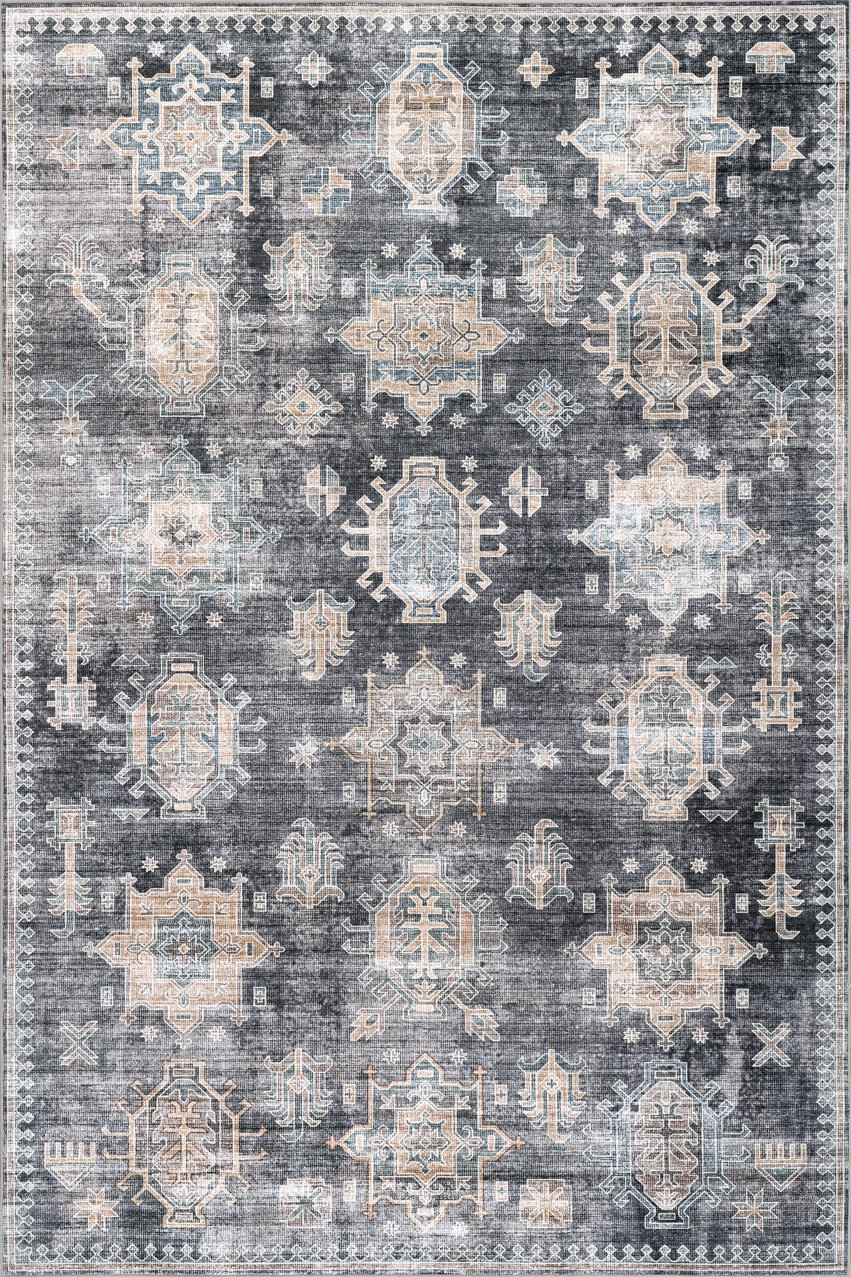Araya Spill Proof Washable Rug | Charcoal Main image