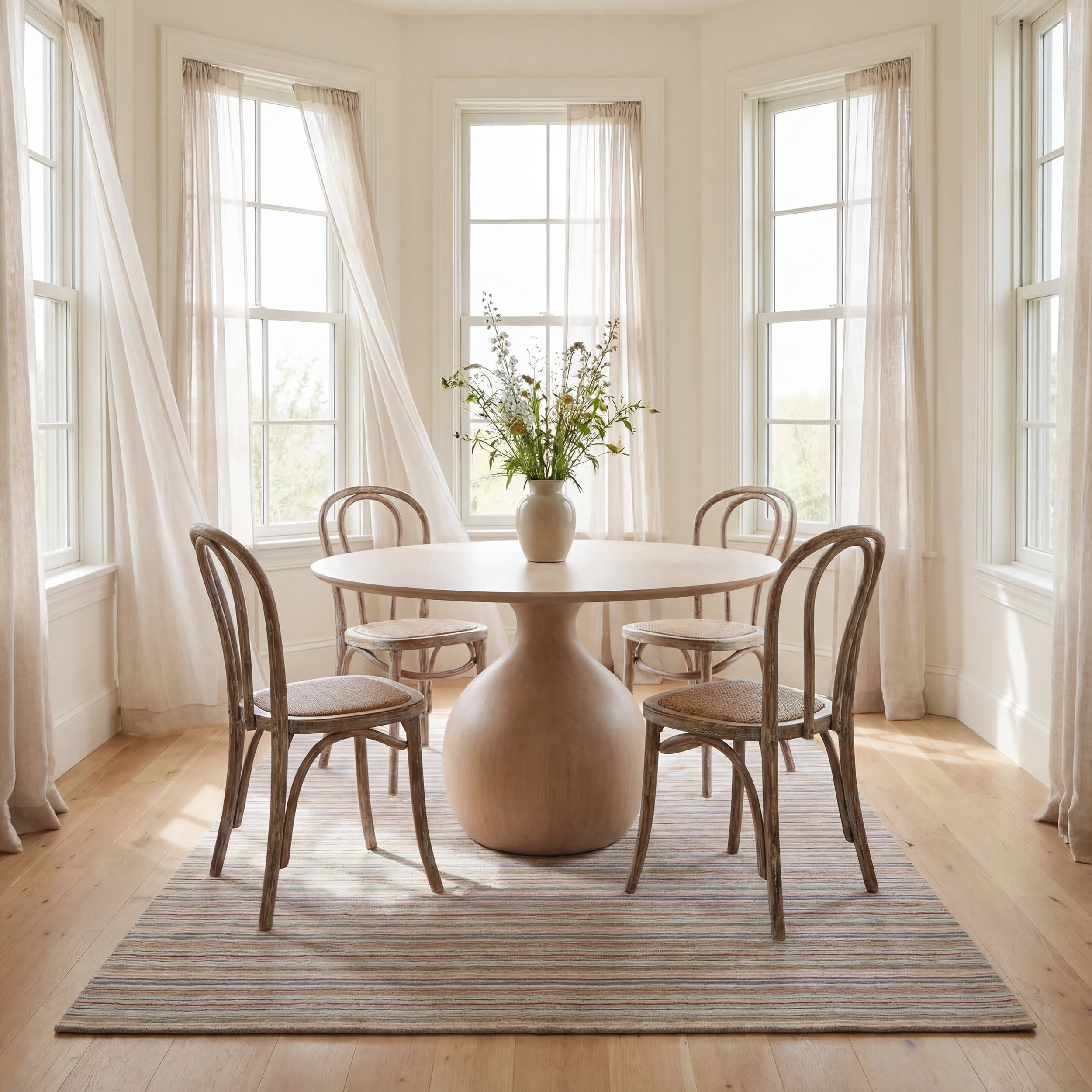 Brindle Stripe Hand Loom Knotted Wool Rug | Clay Image secondaire du produit