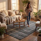 Noryn Abstract Washable Rug | Grey