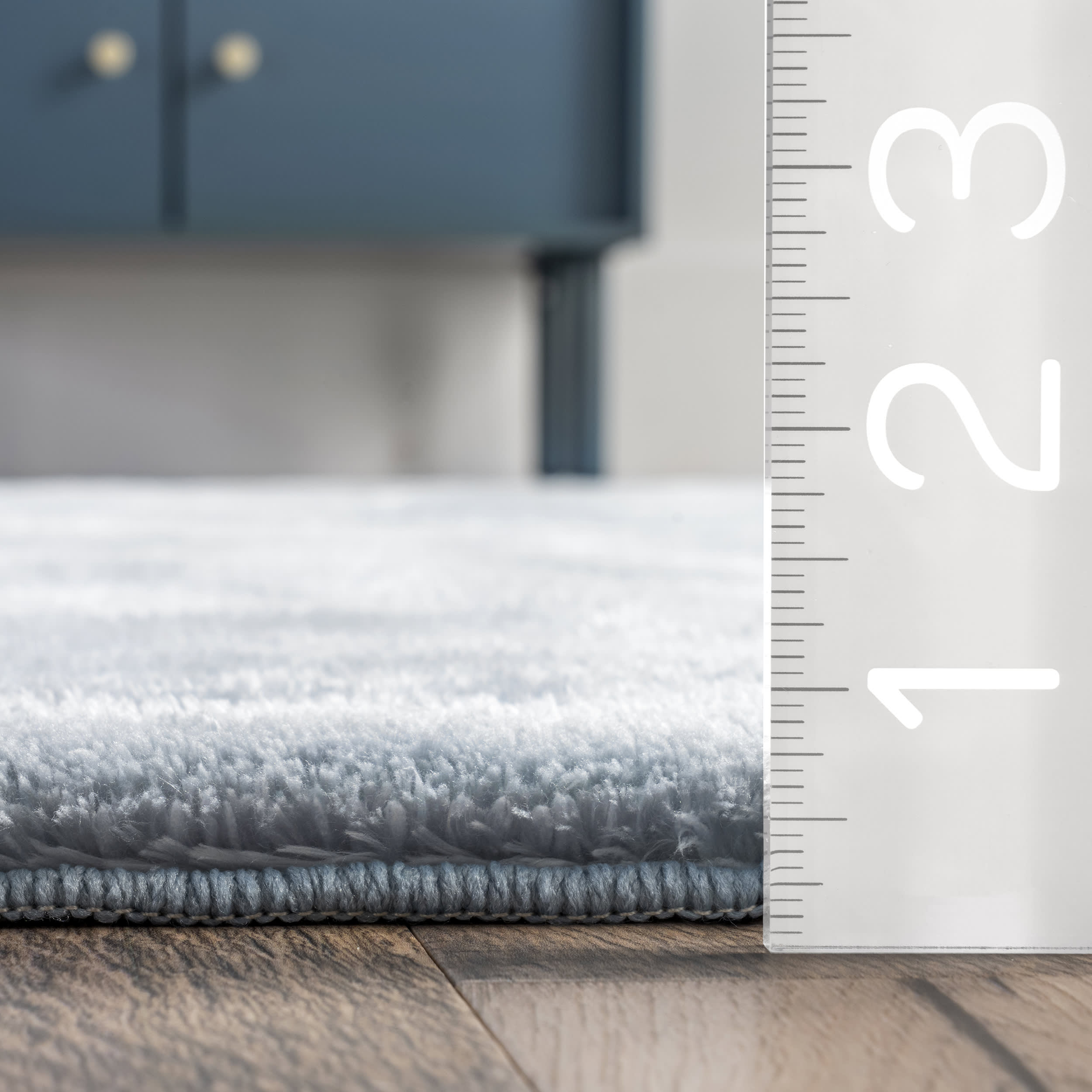 Washable Solid Shag Rug | Light Blue