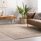 Alva Hand Loom Knotted Viscose Rug | Taupe