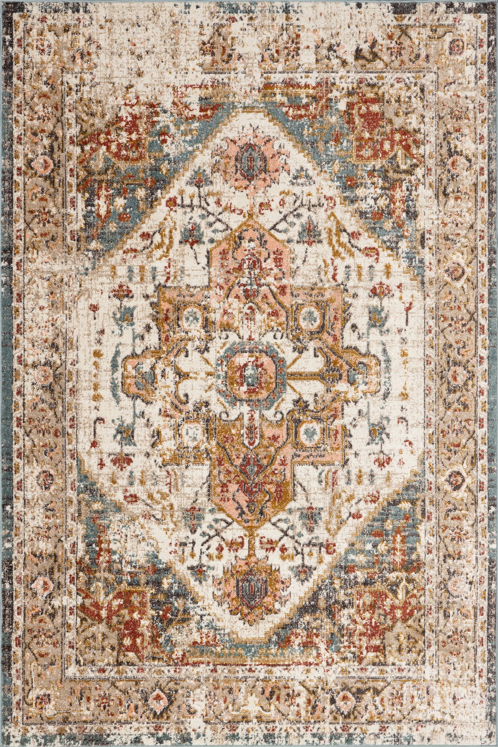 Fading Herati Medallion Rug | Beige