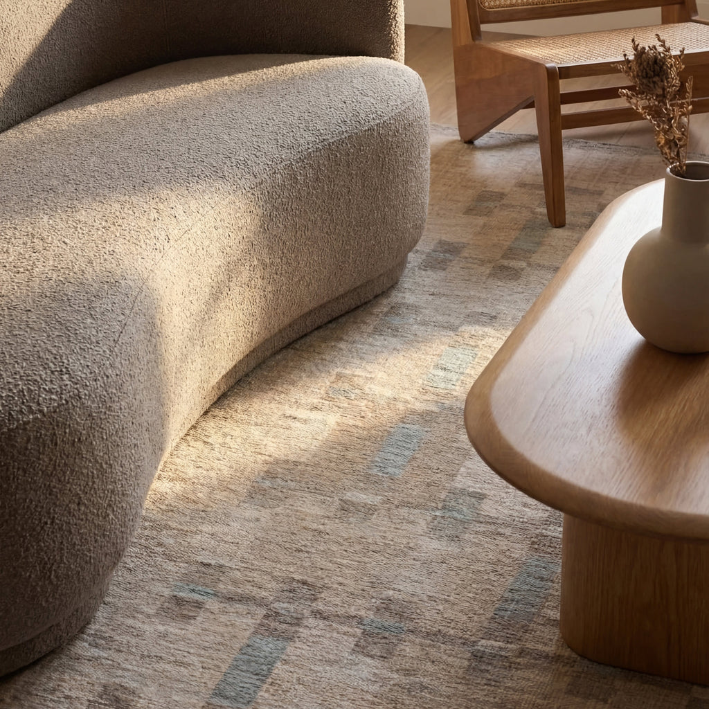 Nefe Bordered Washable Rug | Brown