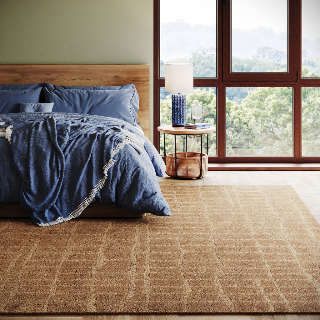Avela Textured Abstract Rug | Tan