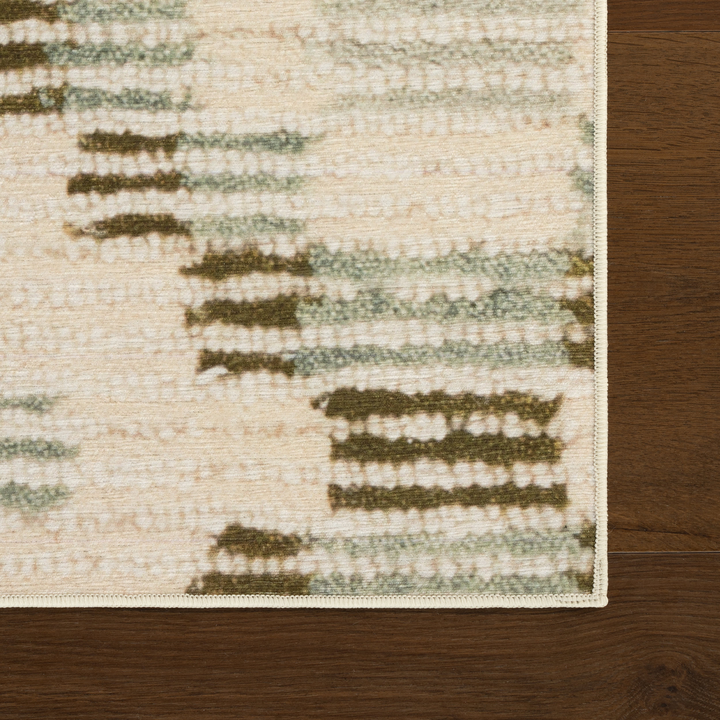 Orzalla Southwestern Diamond Washable Rug | Green