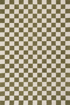 Calina Modern Checkered Indoor Wool Rug | Green