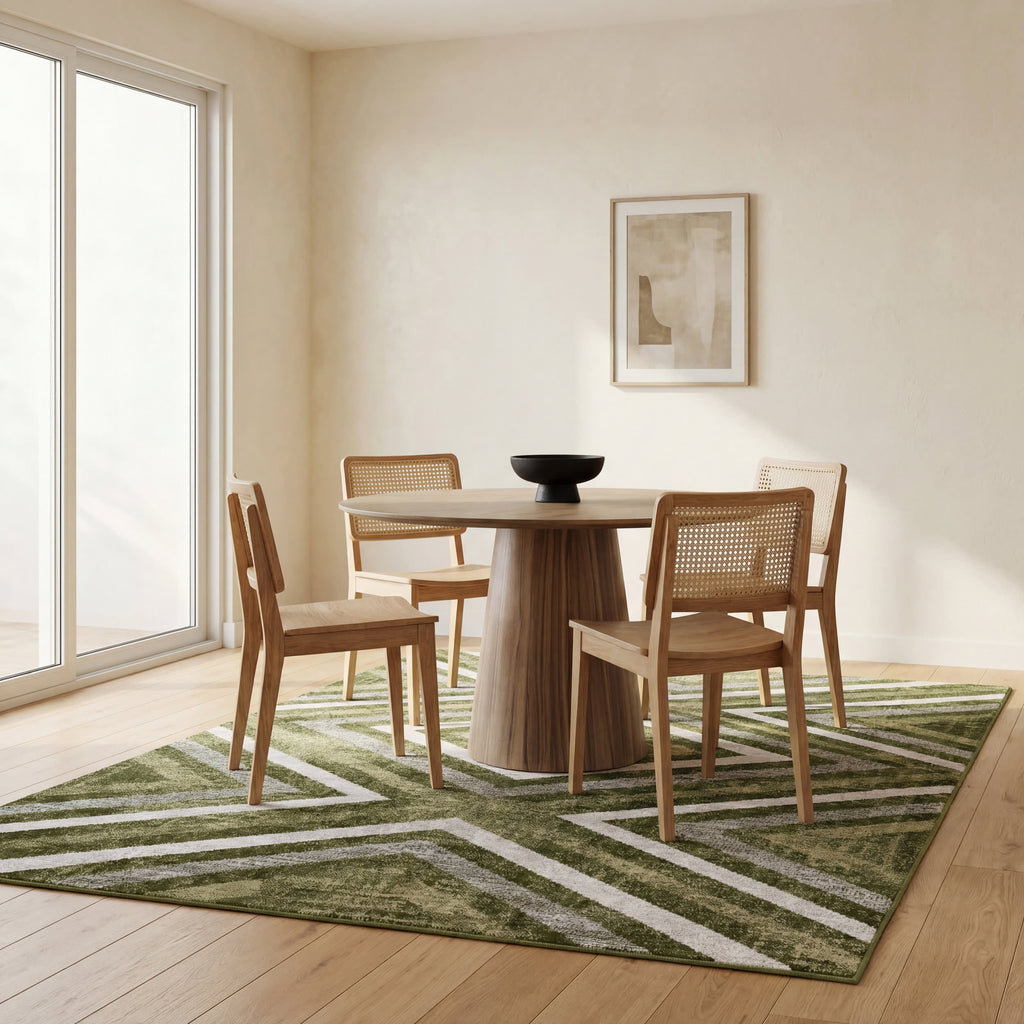 Reeba Washable Distressed Rug | Green