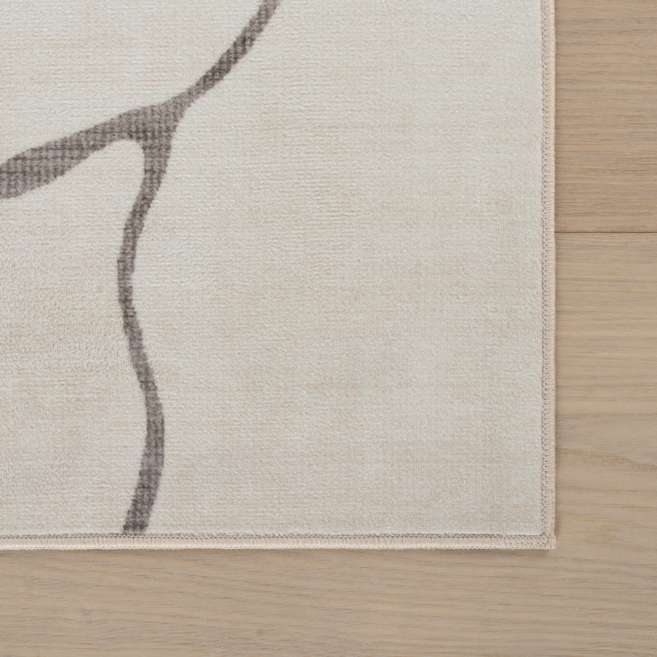 Lenis Abstract Washable Rug | Ivory