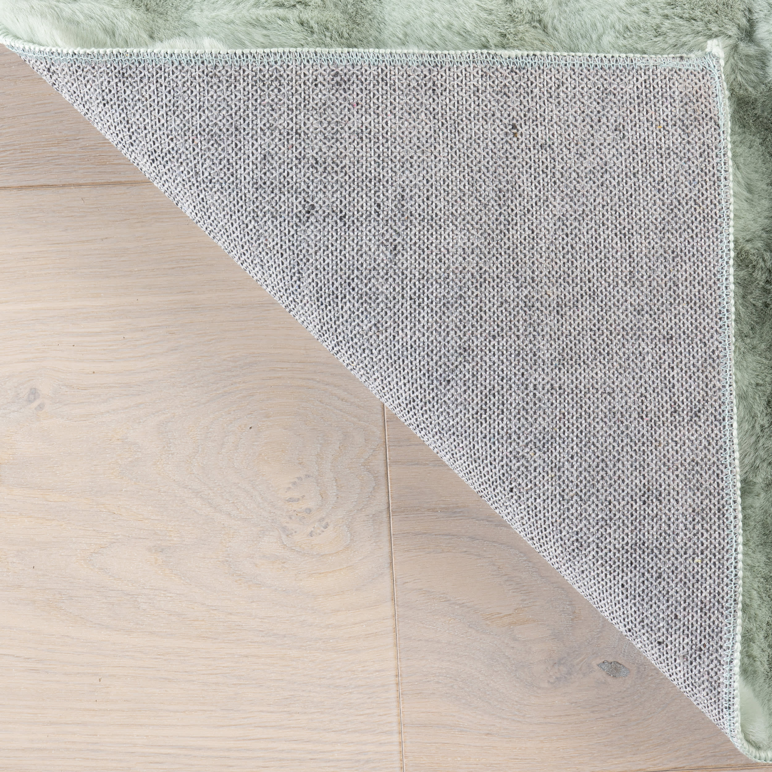 Ivana Checkered Plush Cloud Washable Rug | Mint Green
