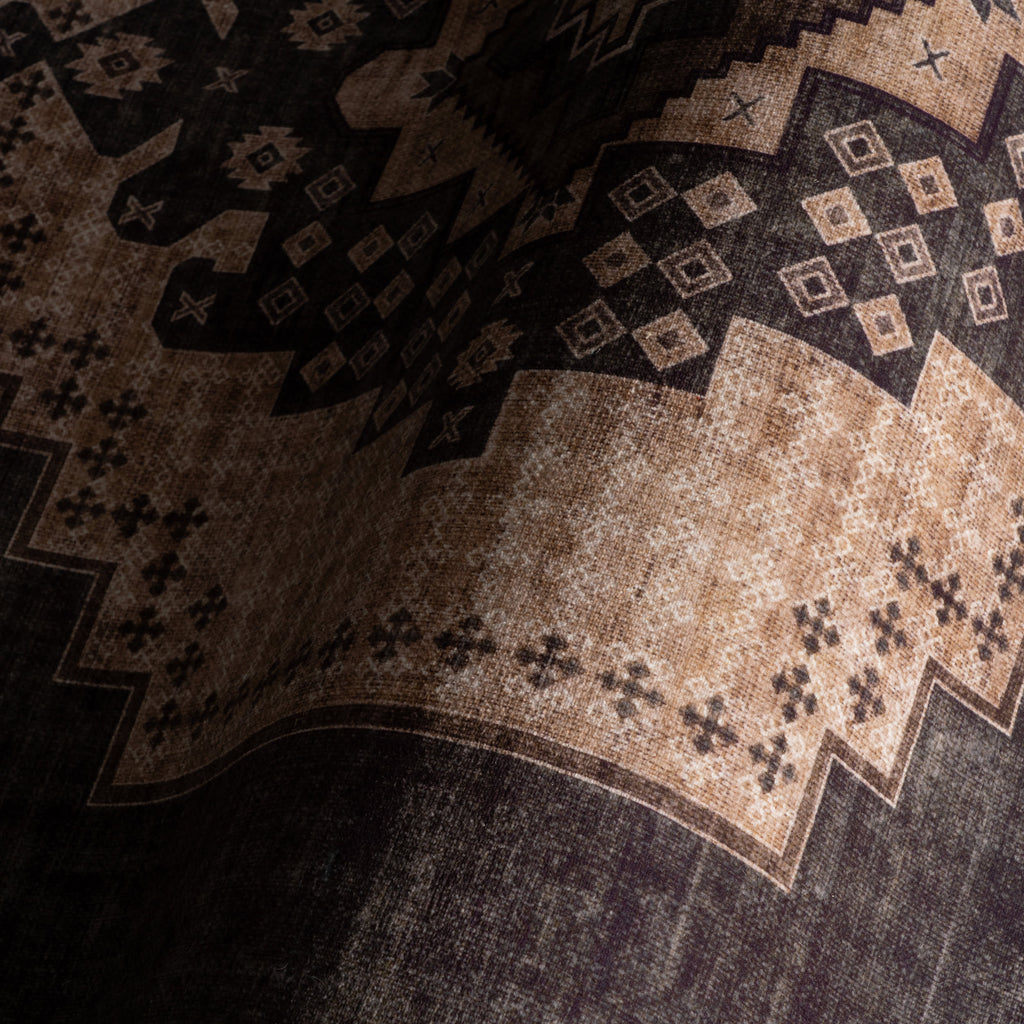 Mev Oriental and Persian Washable Rug | Brown