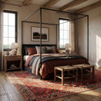 Madel Medallion Washable Rug | Red