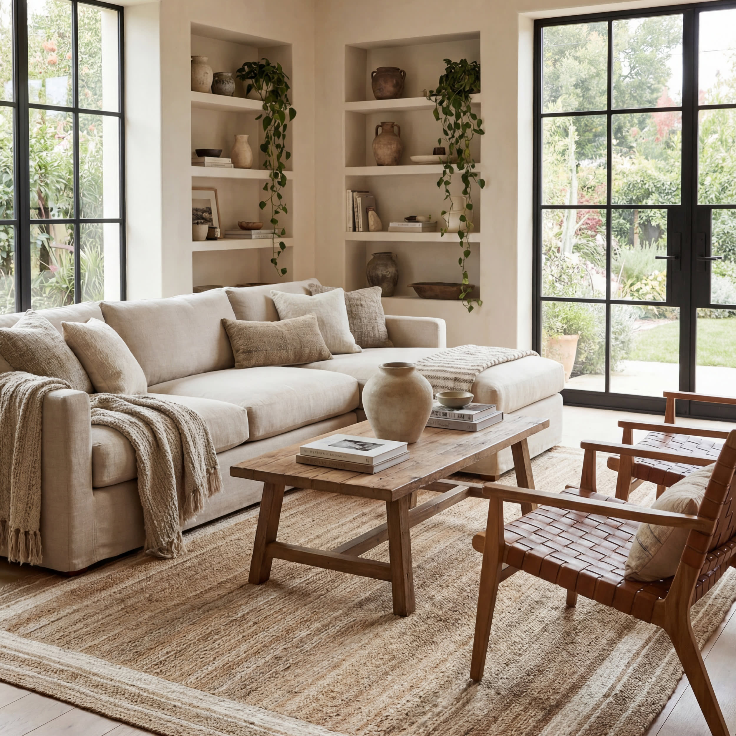 Jute Braided Saturn Border Rug | Off White Secondary image