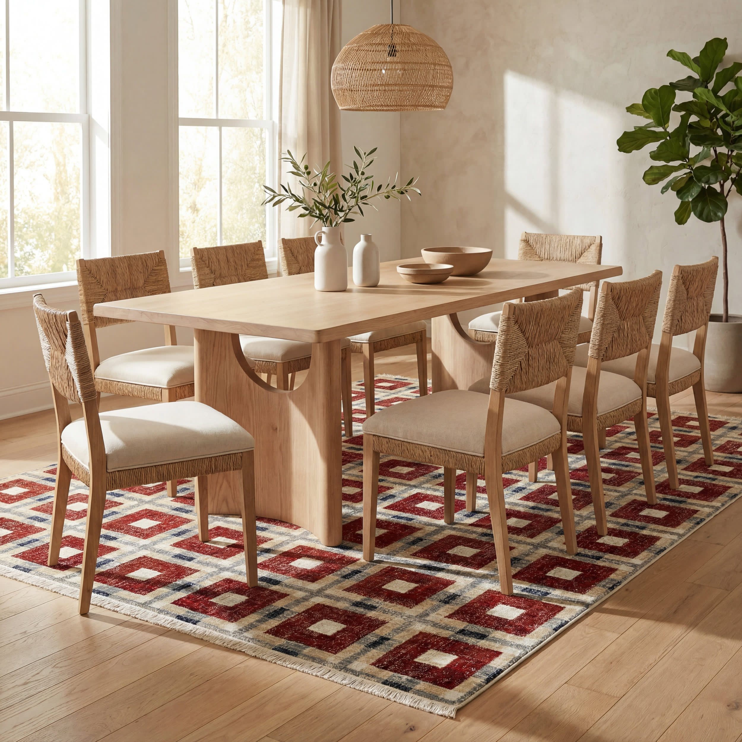 Sorelle Modern Plaid Rug | Red