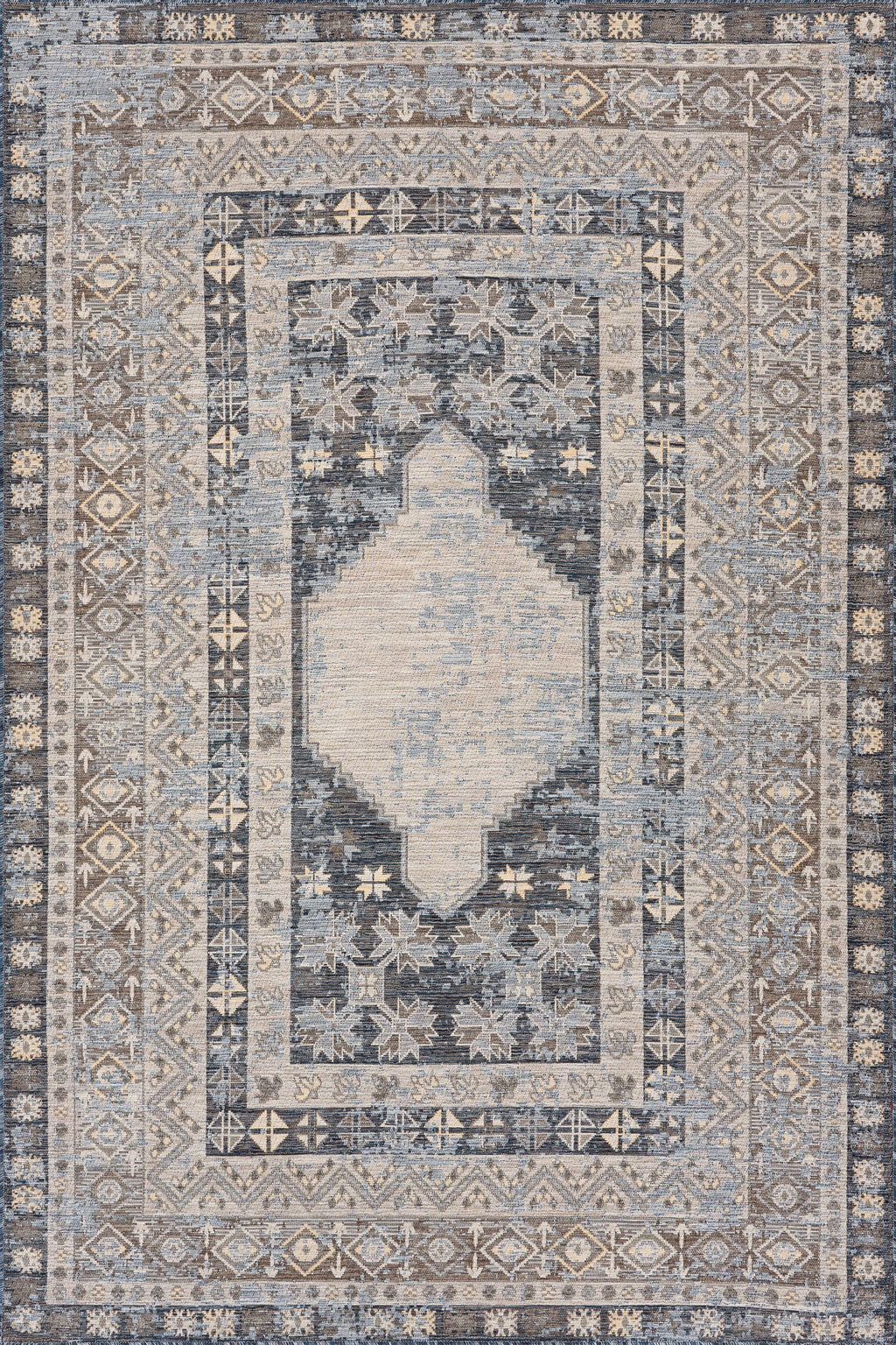 Liamara Traditional Medallion Indoor/Outdoor Rug | Grey