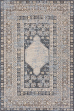 Liamara Traditional Medallion Indoor/Outdoor Rug | Grey