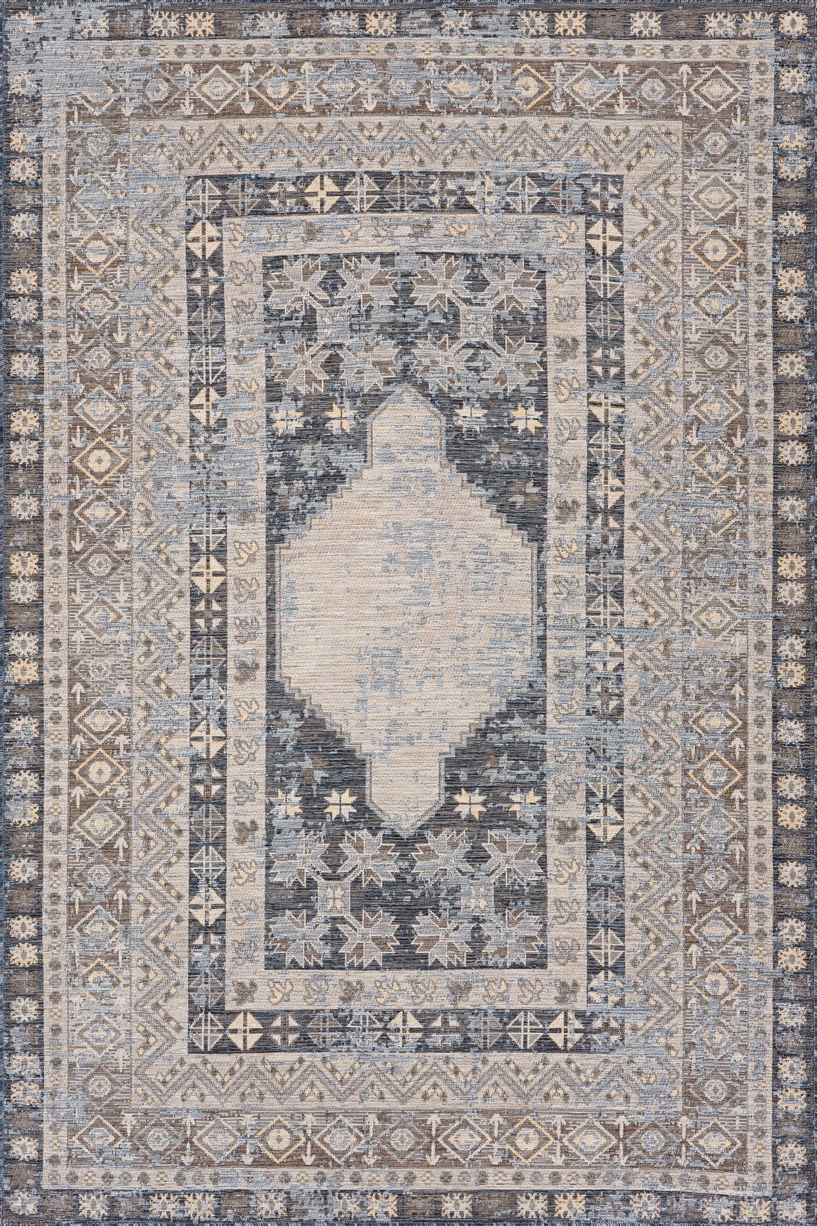 Liamara Traditional Medallion Indoor/Outdoor Rug | Grey