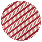 Abby Ticking Machine Washable Rug | Red