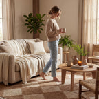 Aylin Diamond Tasseled Rug | Tan