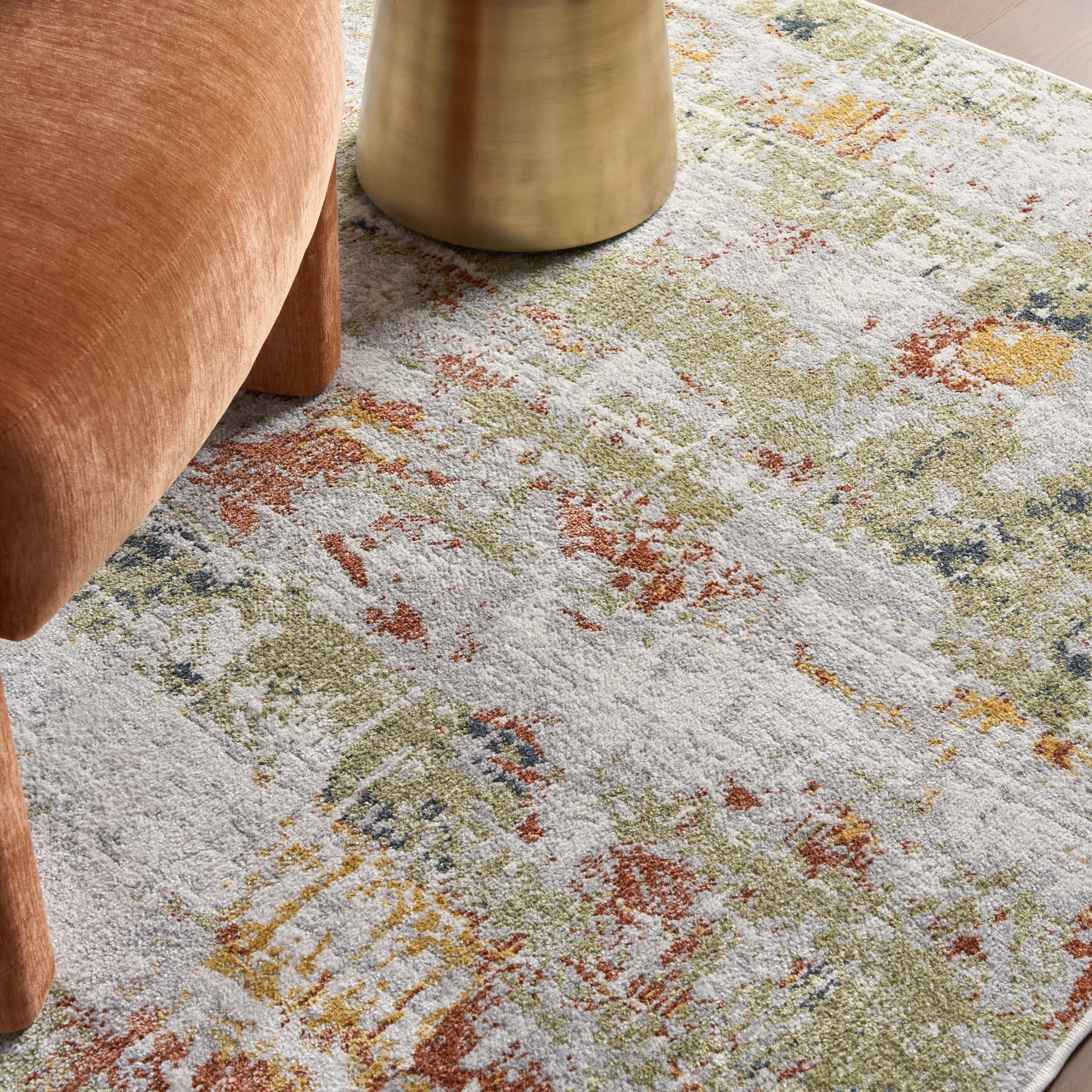 Patty Washable Rainy Days Rug | Green