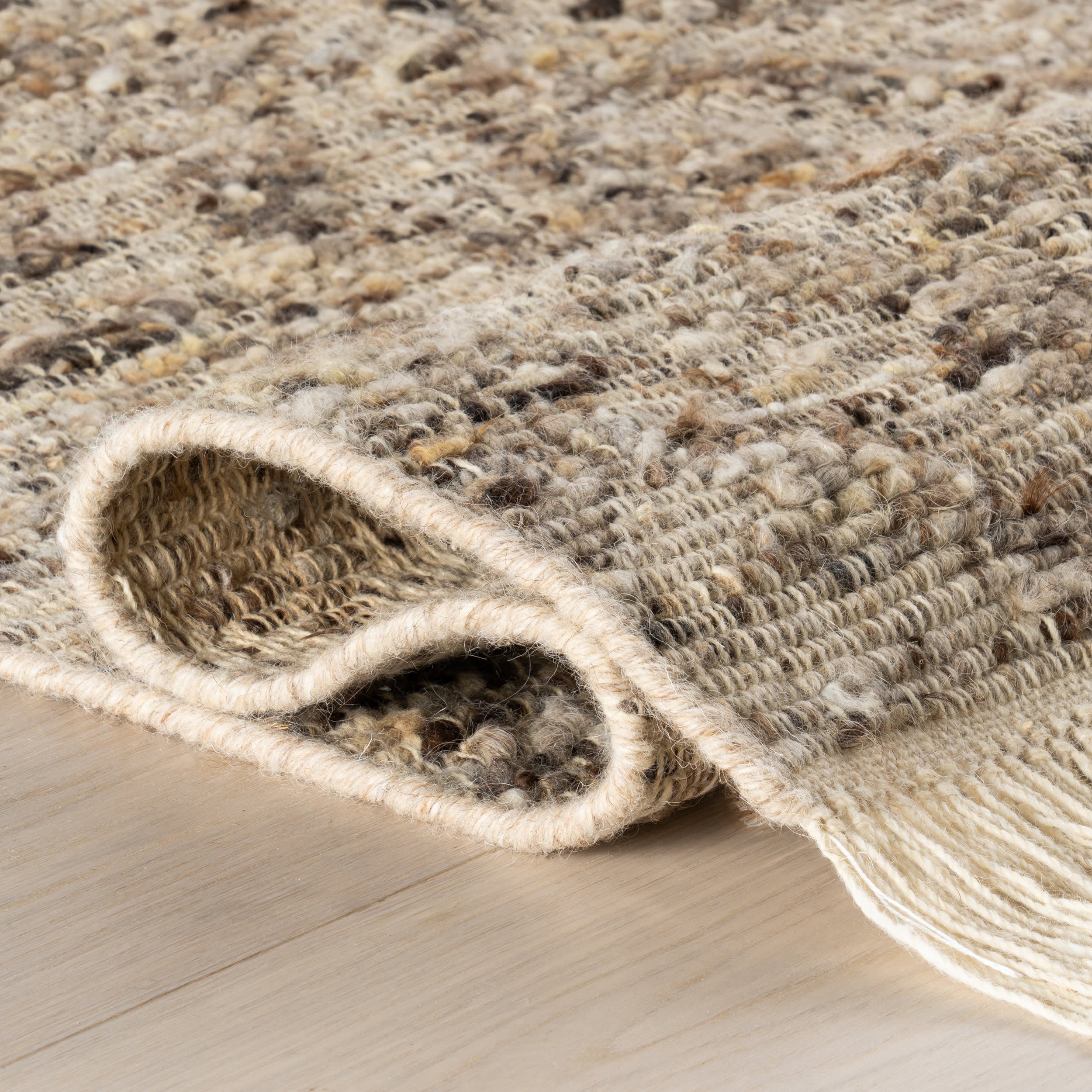 JuJu Tasseled Wool Rug | Brown