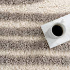Charlee Textured Arcs Rug | Beige