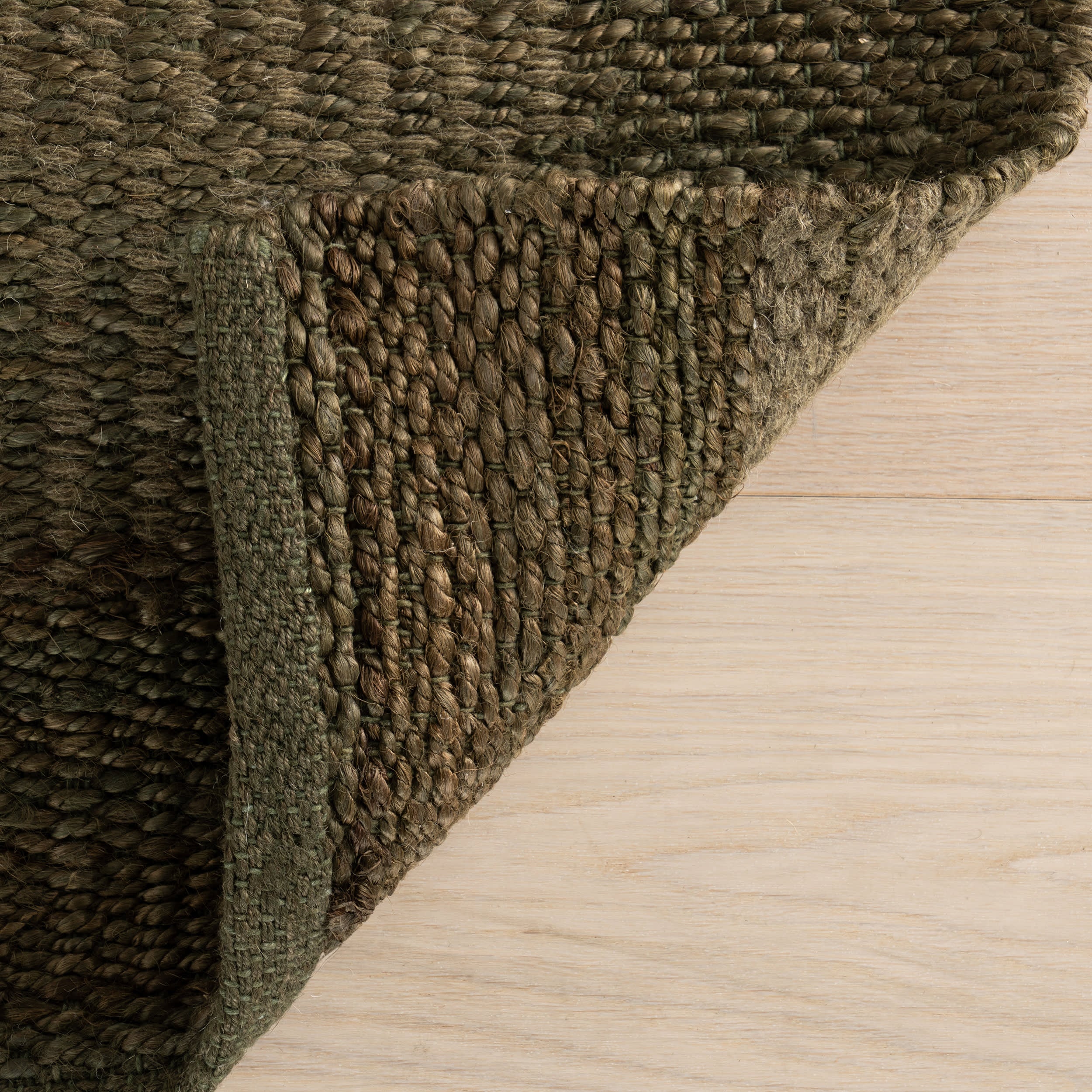 Tiziri Striped Moroccan Hand Woven Jute Rug | Green