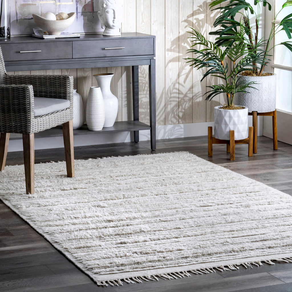 Shaggy Striated Rug | Grey