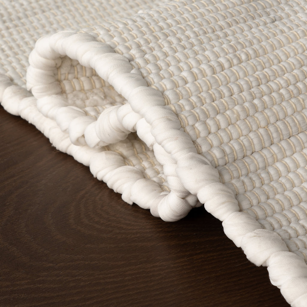 Dahara Denim Bohemian Abstract Rug | White