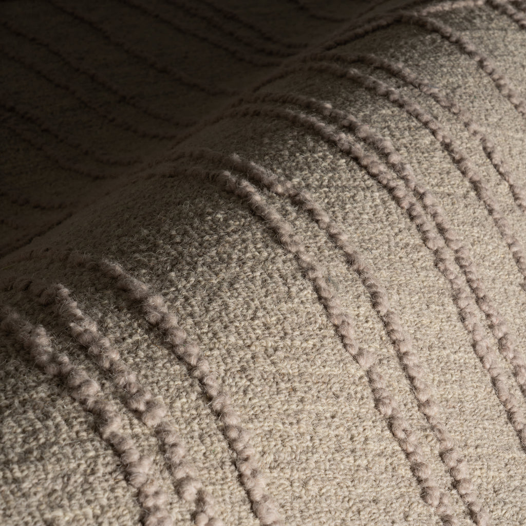 Maivy Bohemian Striped Wool Rug | Grey