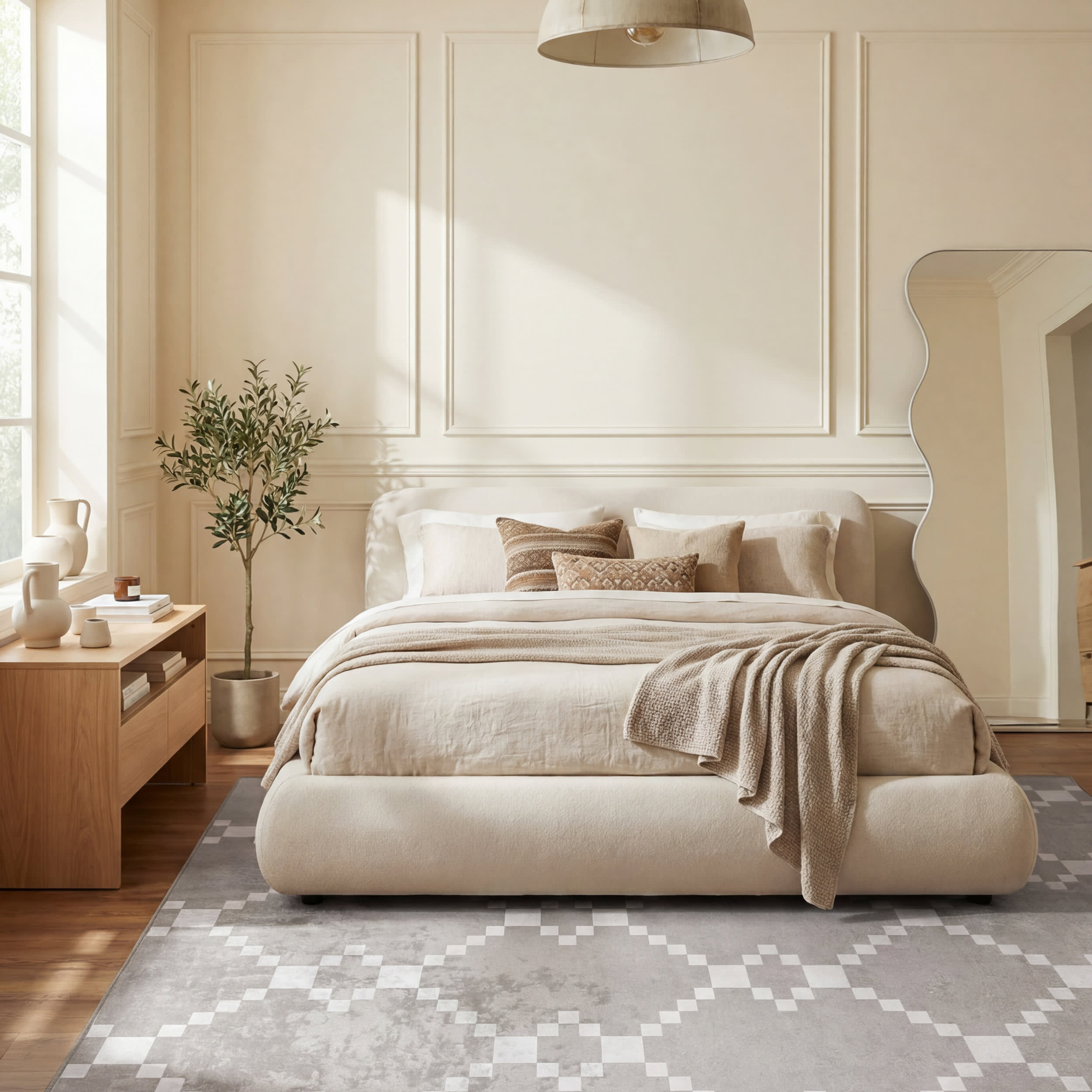Juni Southwestern Geometric Washable Rug | Taupe