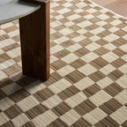 Rasali Checkered Box Rug | Brown