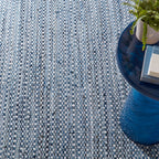 Denim Stone Handwoven Cotton Rug | Blue