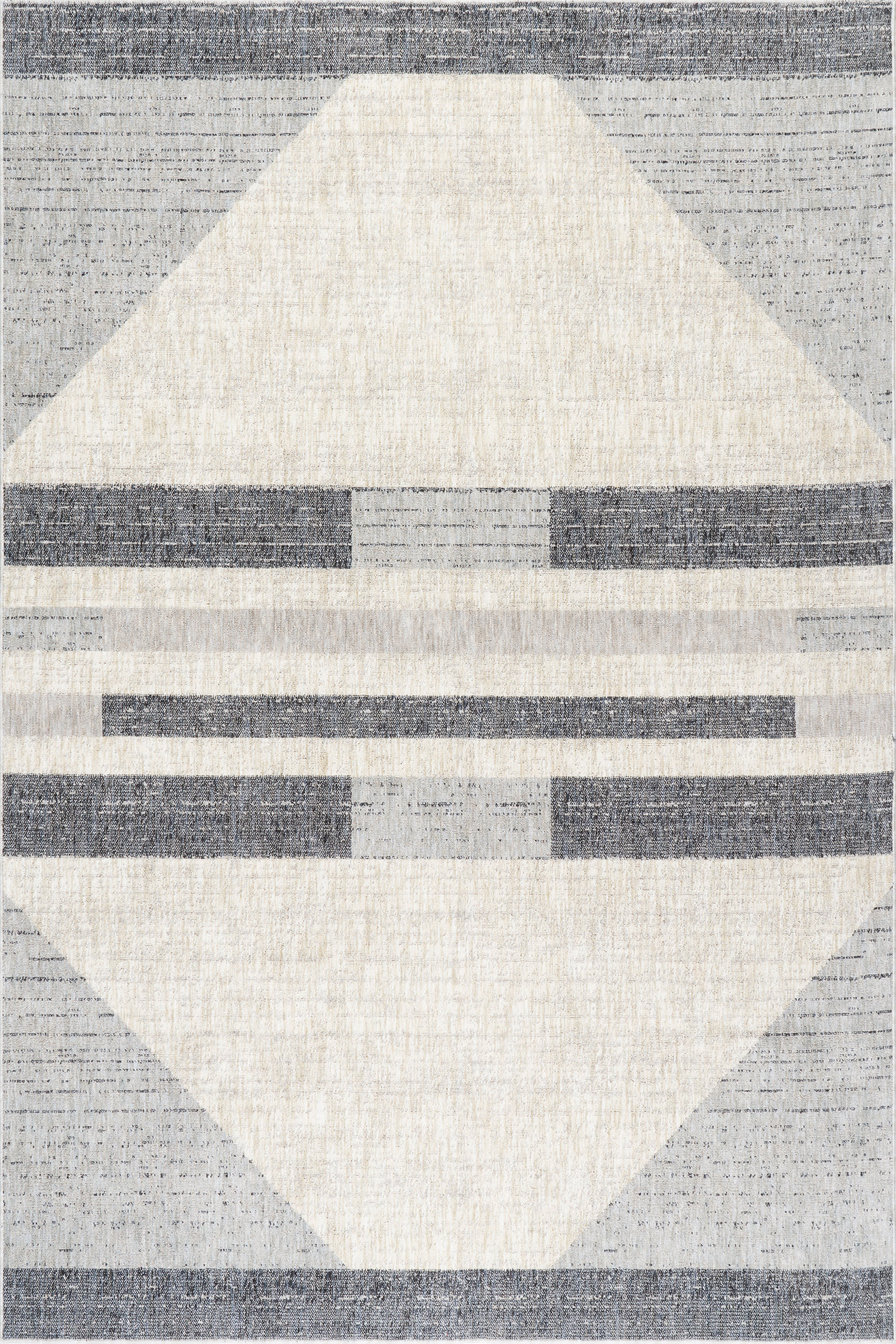 Karter Striped Trapezoid Rug | Light Grey Secondary image