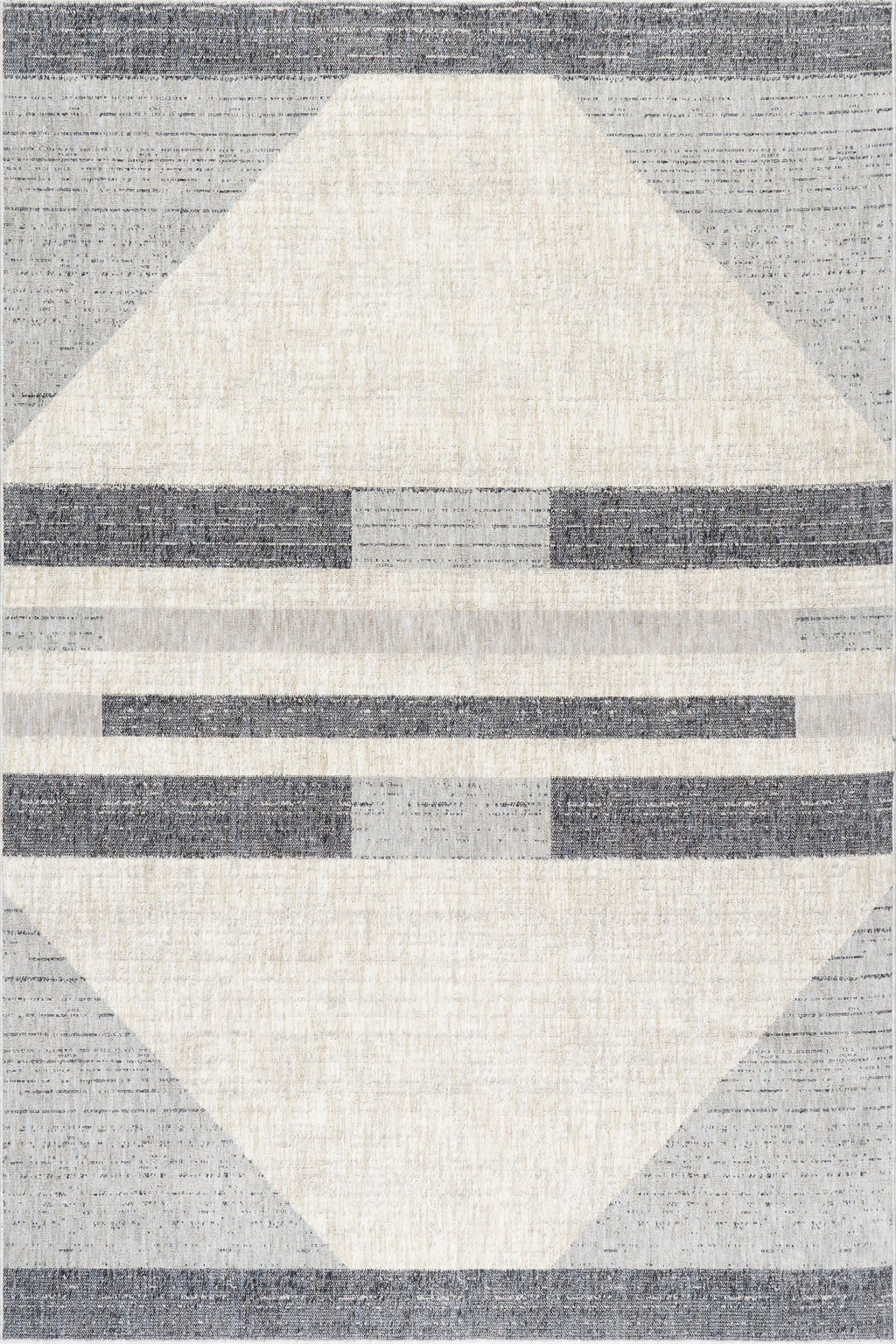 Karter Striped Trapezoid Rug | Light Grey