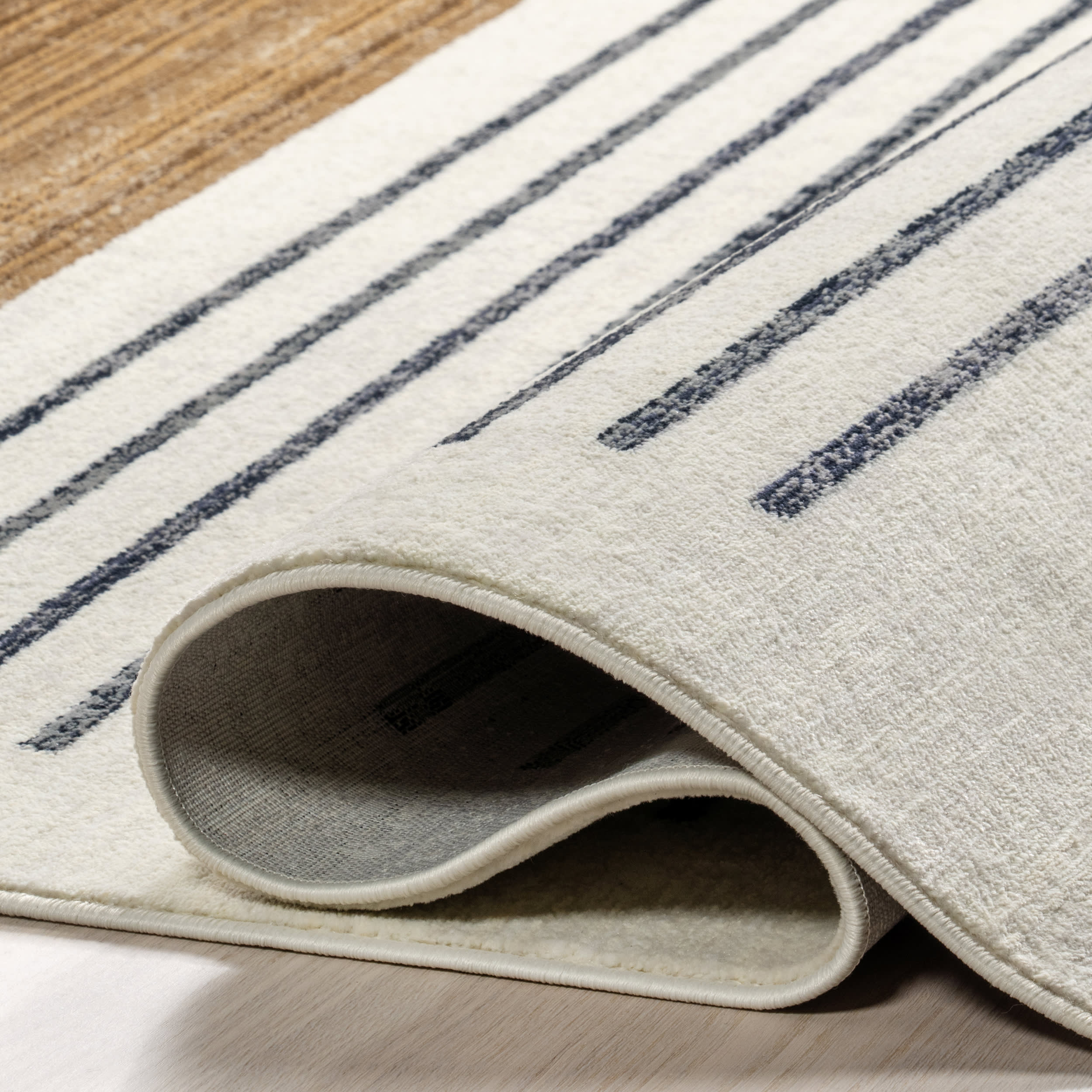 Anette Block Striped Rug | Beige