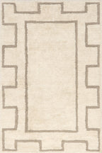 Anita Geometric Wool Washable Rug | Ivory