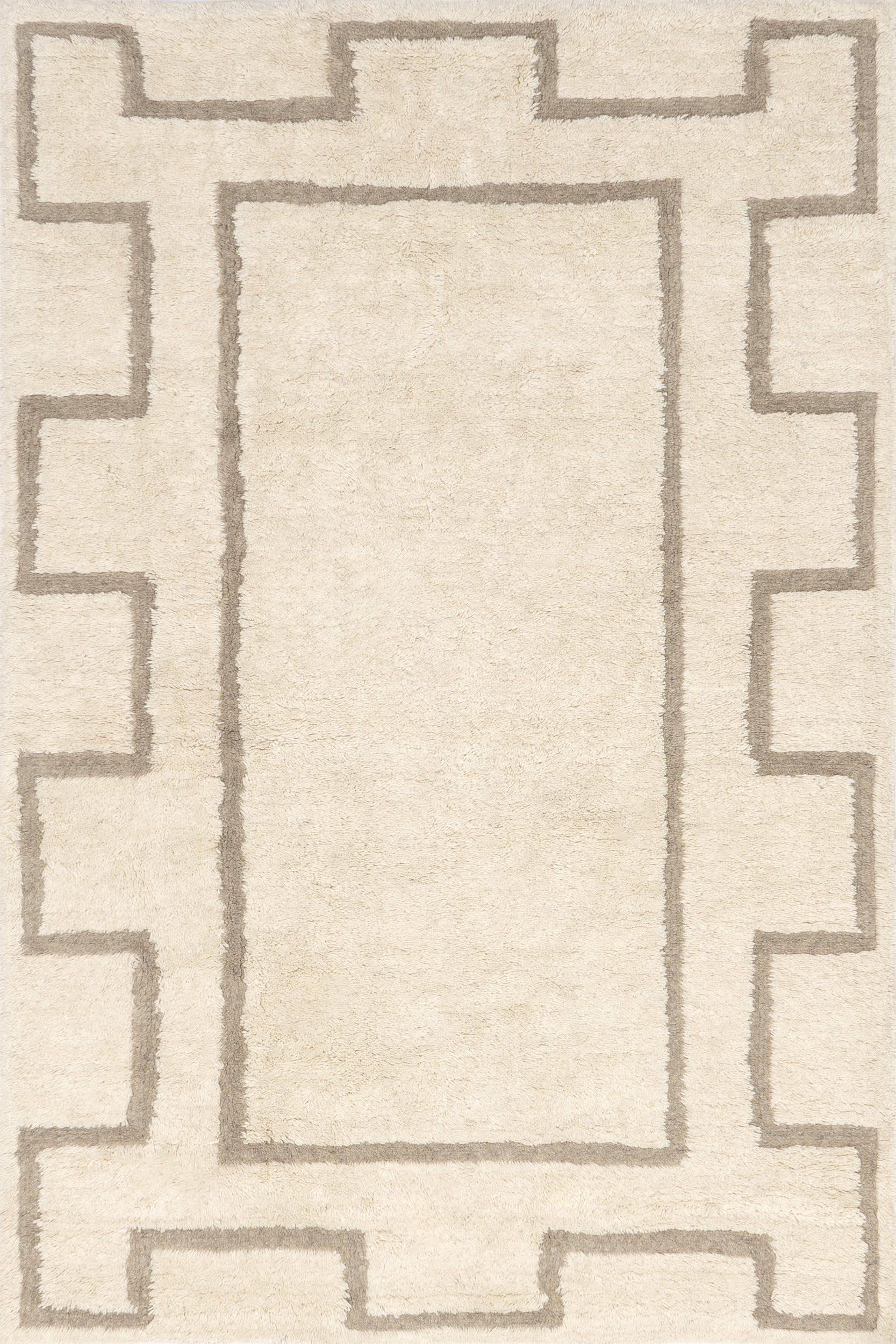 Anita Geometric Wool Washable Rug | Ivory