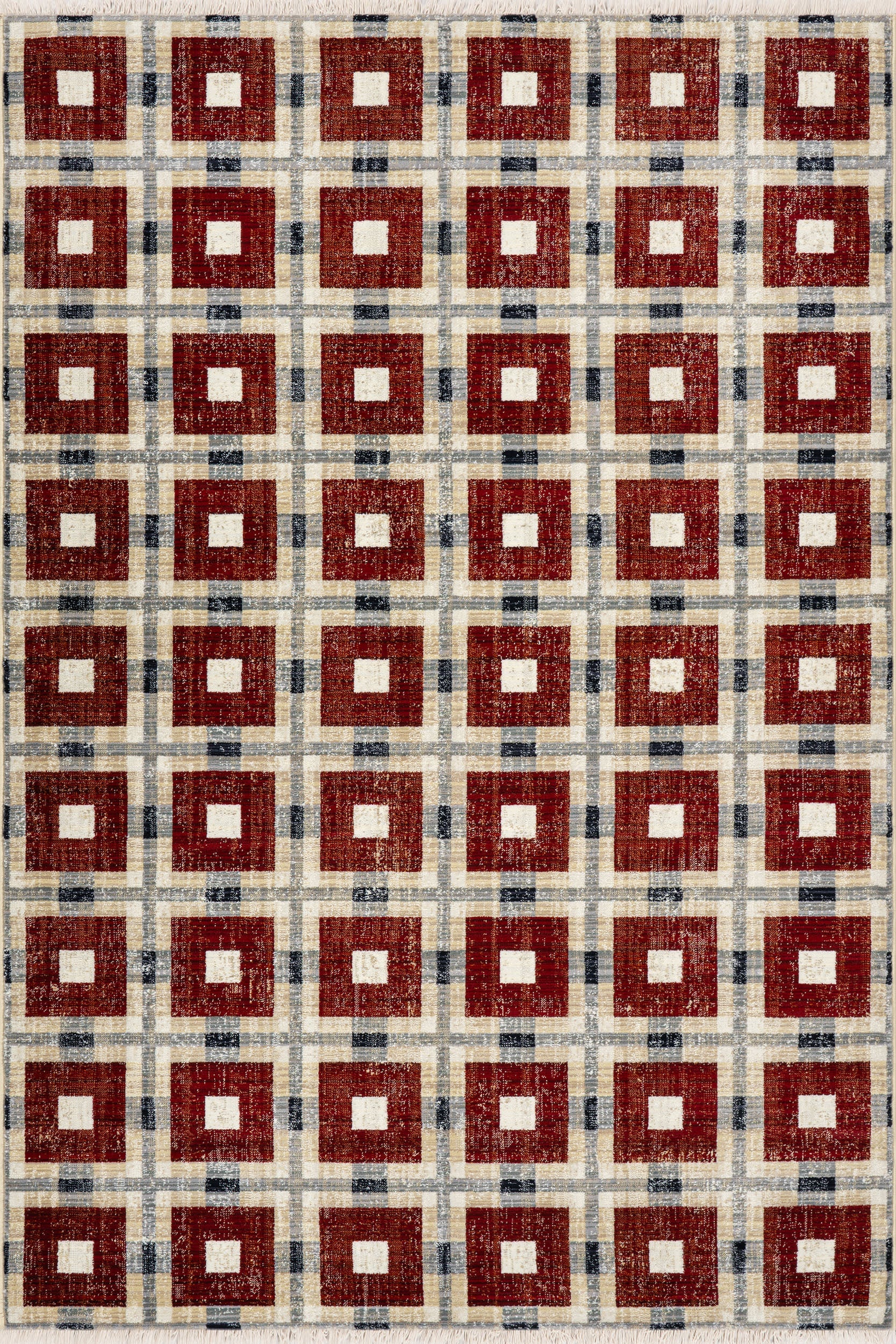 Sorelle Modern Plaid Rug | Red Image secondaire du produit