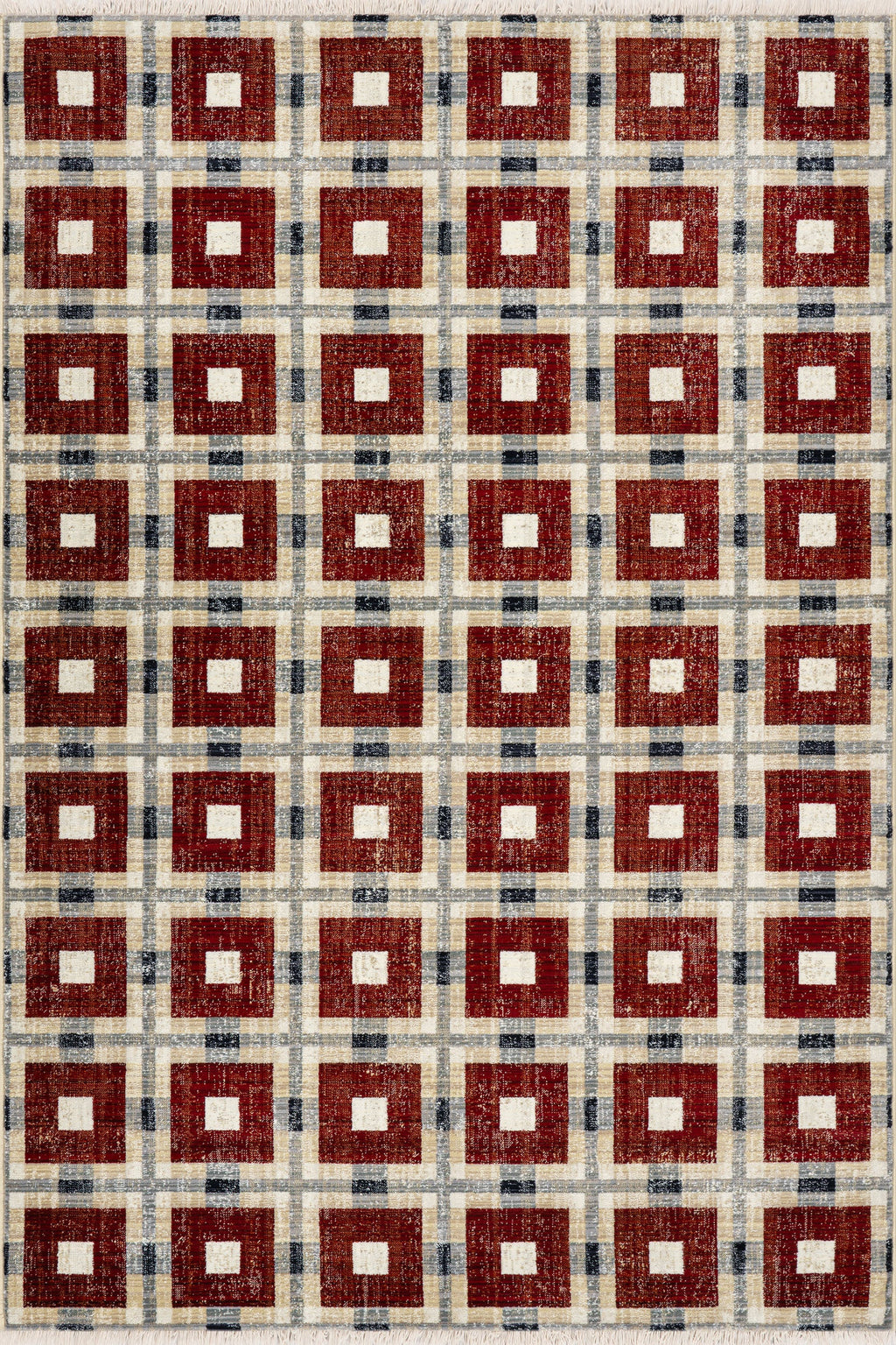 Sorelle Modern Plaid Rug | Red