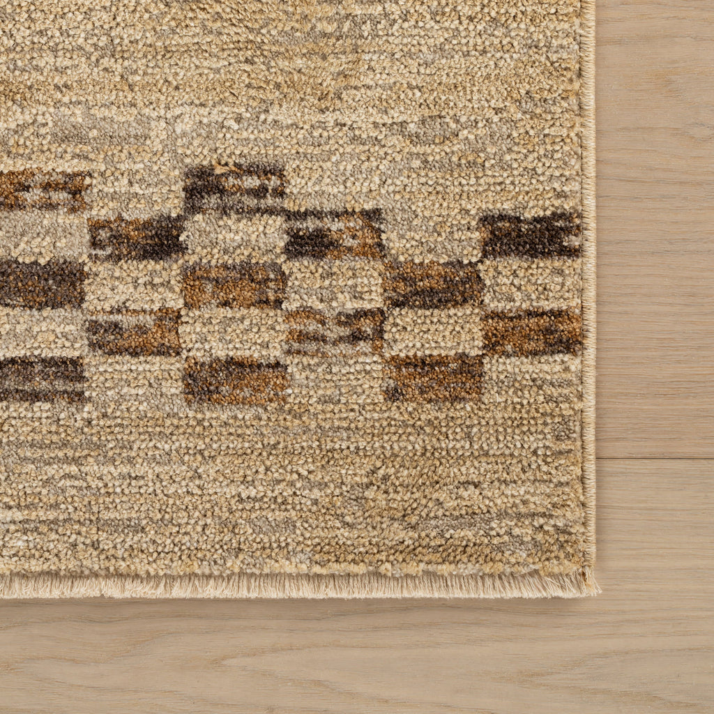 Brumacheck Mid-Century Modern Striped Rug | Tan