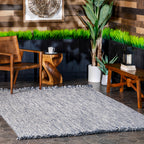 Ashen Braided Tassel Indoor/Outdoor Rug | Blue