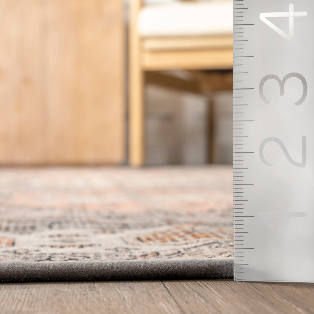 Amrata Washable Mosaic Rug | Peach