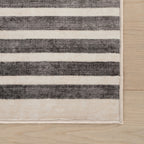Mauzi Modern Striped Washable Rug | Rust