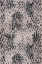 Aricela Modern Animal Print Washable Rug | Black